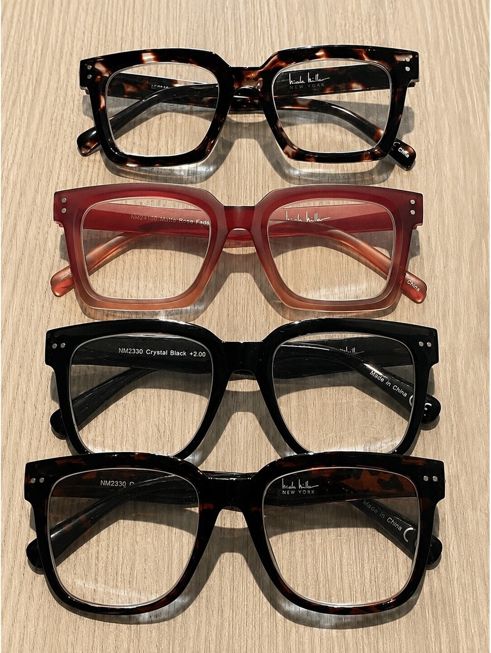Nicole Miller Square Frame Reading Glasses - Multiple Colors and Magnifications